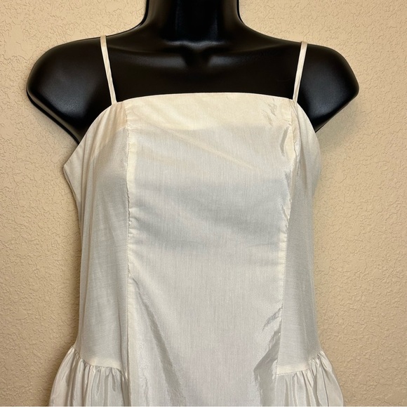 A New Day Creamy White Spaghetti Strap Adjustable Mid Dress Pockets & Bows NWT 4 - Picture 2 of 13